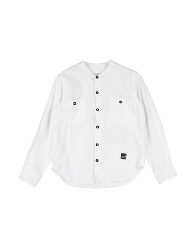 PAOLO PECORA Solid colour shirt White 55% Linen, 45% Cotton