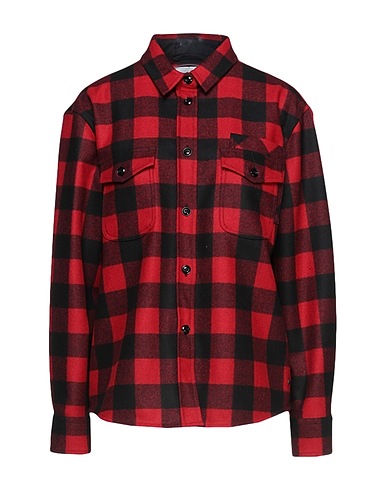 WOOLRICH Checked shirt Red 75% Wool, 25% Polyamide
