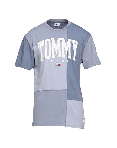 TOMMY JEANS T-shirt ABO TJM COLLEGIATE T-SHIRT
 Slate blue 100% Organic cotton