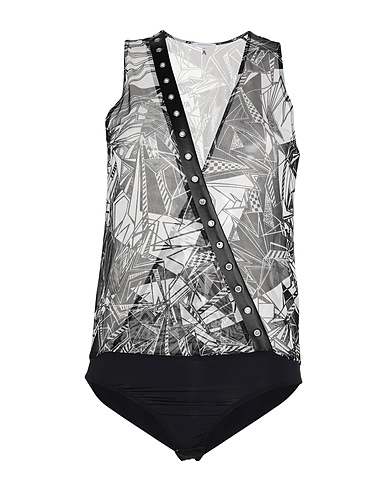 PATRIZIA PEPE TOPS & TEES Black 92% Polyester, 8% Elastane, Polyamide, Polyurethane