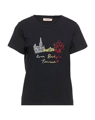 TWINSET T-shirt Black 100% Cotton, Polyester