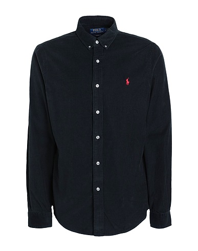 POLO RALPH LAUREN Camicia tinta unita SLIM FIT CORDUROY SHIRT
 Nero 100% Cotone