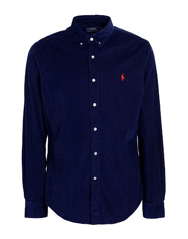 POLO RALPH LAUREN Camicia tinta unita SLIM FIT CORDUROY SHIRT
 Blu 100% Cotone