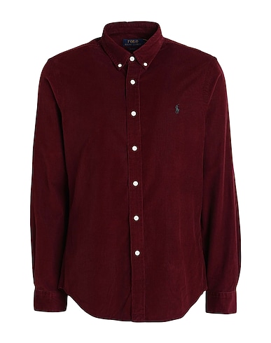 POLO RALPH LAUREN Solid color shirt SLIM FIT CORDUROY SHIRT
 Plum 100% Cotton