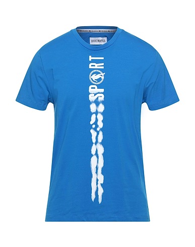 BIKKEMBERGS T-Shirt Azurblau 92% Baumwolle, 8% Elastan