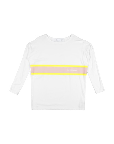 CALVIN KLEIN JEANS T-shirt Ivory 57% Cotton, 38% Modal, 5% Elastane