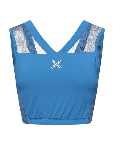KENZO Crop top Slate blue 91% Polyamide, 9% Elastane, Polyester