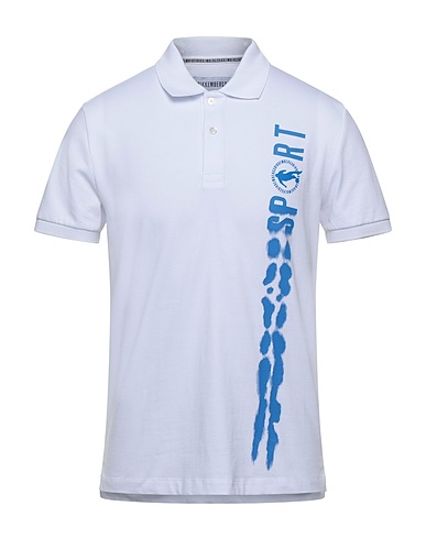 BIKKEMBERGS Polo shirt White 92% Cotton, 8% Elastane