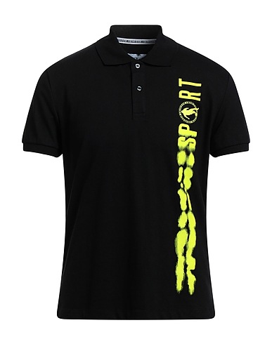 BIKKEMBERGS Poloshirt Schwarz 92% Baumwolle, 8% Elastan