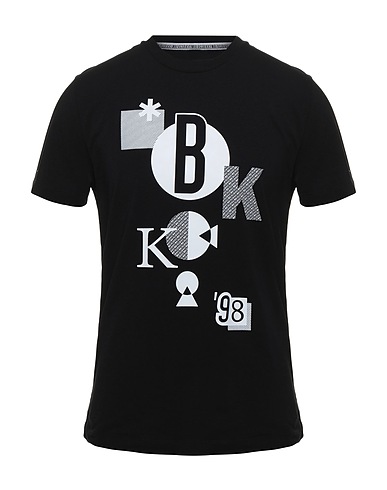 BIKKEMBERGS T-shirt Black 95% Cotton, 5% Elastane