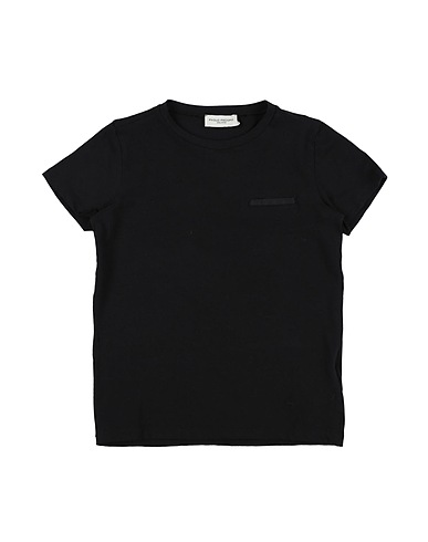 PAOLO PECORA T-shirt Black 91% Cotton, 9% Elastane