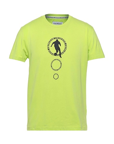 BIKKEMBERGS T-shirt Lime green 92% Cotton, 8% Elastane