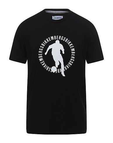 BIKKEMBERGS T-shirt Black 95% Cotton, 5% Elastane