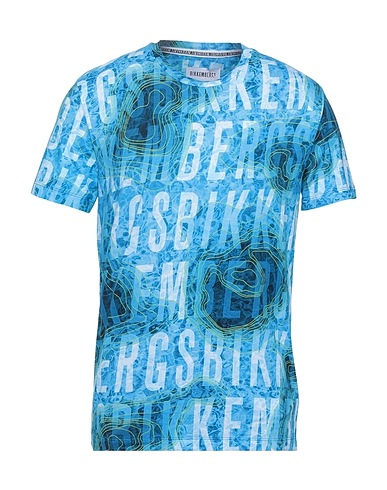 BIKKEMBERGS T-shirt Azure 95% Cotton, 5% Elastane