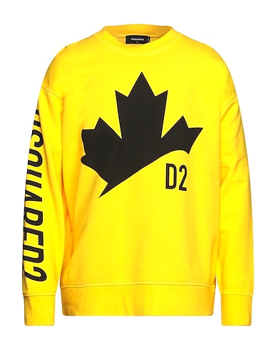 DSQUARED2 Sweatshirt Yellow 100% Cotton, Elastane