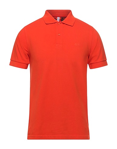 SUN 68 Polo shirt Orange 95% Cotton, 5% Elastane