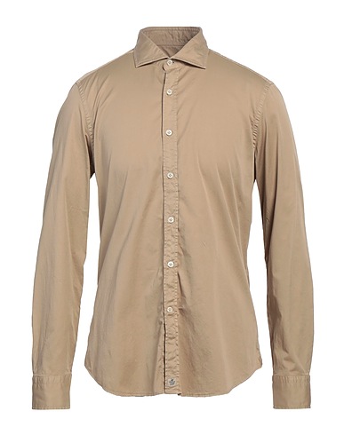 SONRISA Solid colour shirt Beige 97% Cotton, 3% Elastane