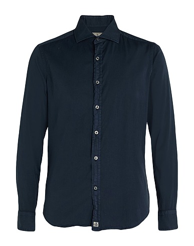 SONRISA Solid color shirt Midnight blue 97% Cotton, 3% Elastane
