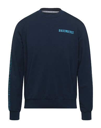 BIKKEMBERGS Sweatshirt Midnight blue 95% Cotton, 5% Elastane, Polyester