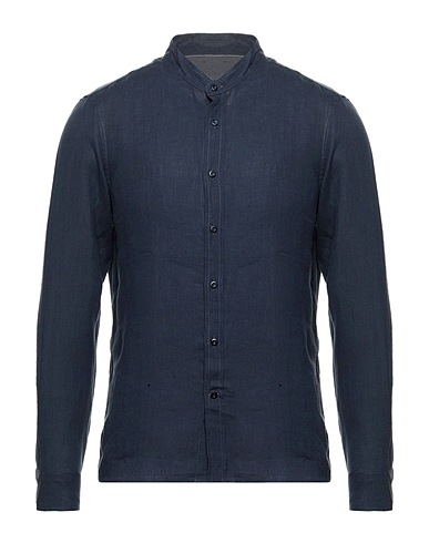BRUNELLO CUCINELLI Solid colour shirt Blue 100% Hemp, Cotton