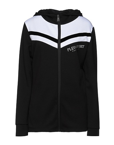 PLEIN SPORT Hooded sweatshirt Black 60% Polyester, 40% Cotton