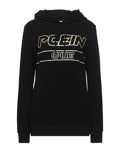 PLEIN SPORT Hooded track jacket  Black 93% Cotton, 7% Elastane