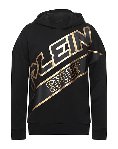 PLEIN SPORT Hooded sweatshirt Black 52% Cotton, 48% Polyester
