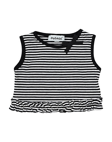 PLEASE T-shirt Black 95% Cotton, 5% Elastane