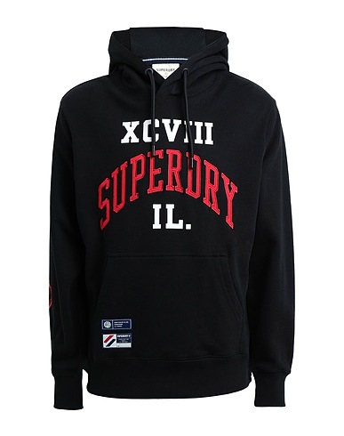 SUPERDRY Hooded track jacket  VARSITY ARCH HOOD
 Black 100% Cotton