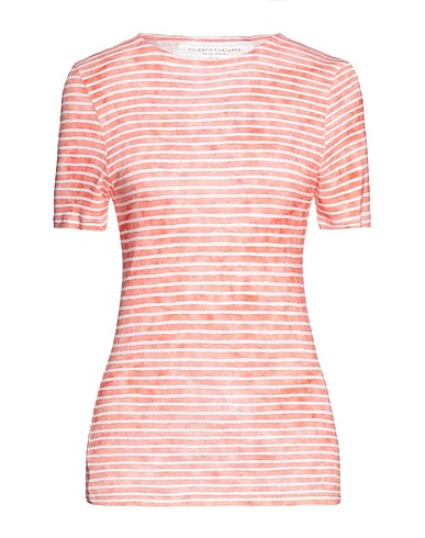 MAJESTIC FILATURES T-shirt Red 70% Viscose, 30% Linen