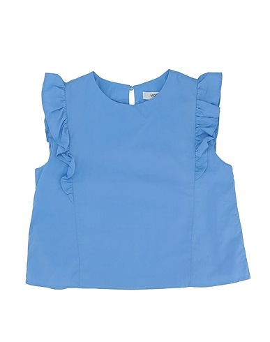 VICOLO Blouse Sky blue 97% Cotton, 3% Elastane