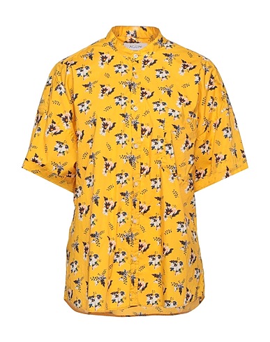 AGLINI Patterned shirt Yellow 97% Cotton, 3% Elastane