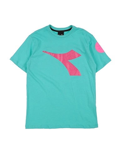 DIADORA T-shirt Turchese 100% Cotone