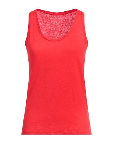 MAJESTIC FILATURES Tank top Tomato red 94% Linen, 6% Elastane