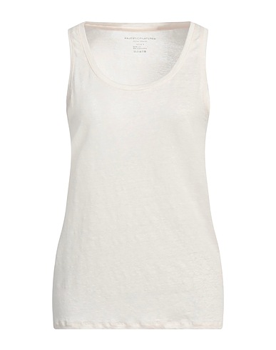 MAJESTIC FILATURES Vest Ivory 94% Linen, 6% Elastane