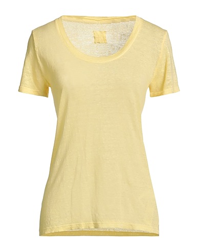120% LINO Basic T-Shirt Pastel yellow 100% Linen