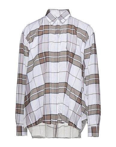 XACUS Checked shirt White 77% Viscose, 23% Silk
