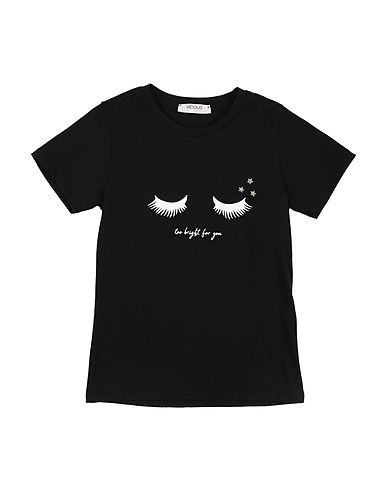 VICOLO T-shirt Black 90% Cotton, 10% Elastane