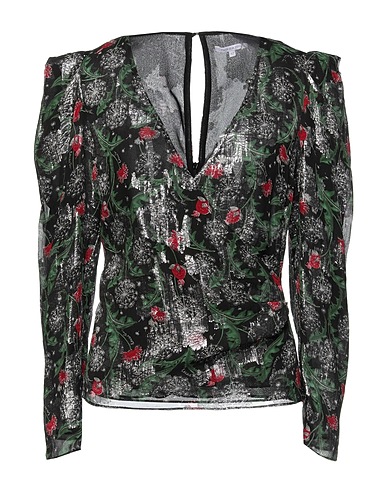 PATRIZIA PEPE Top Black 72% Silk, 28% Metallic fiber