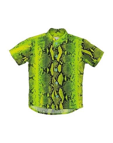 BRIAN RUSH Patterned shirt Acid green 100% Viscose