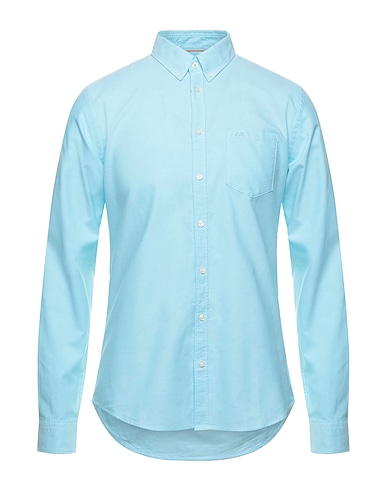 SUN 68 Camicia tinta unita Turchese 100% Cotone