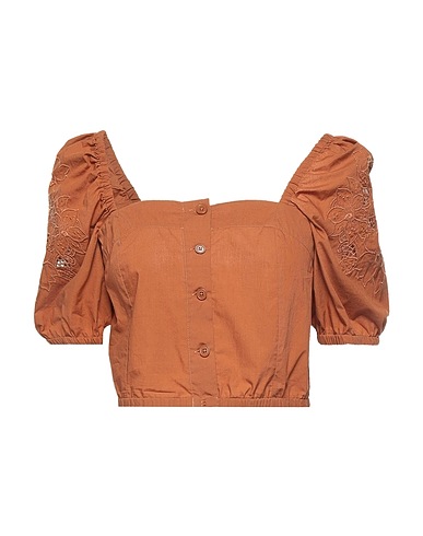 PINKO Crop top Cuoio 100% Cotone