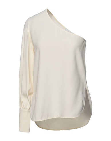 ERIKA CAVALLINI One-shoulder top Ivory 53% Viscose, 47% Acetate