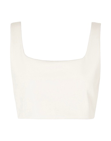 8 by YOOX Crop top Ivory 100% Viscose, Polyurethane coated