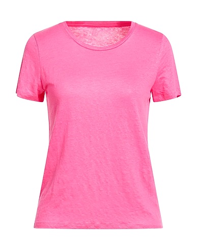 MAJESTIC FILATURES Basic T-Shirt Fuchsia 94% Linen, 6% Elastane