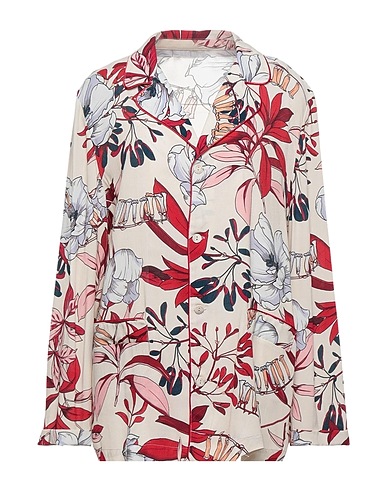 LE COEUR TWINSET Floral shirts & blouses Beige 100% Viscose, Polyester, Mother-of-pearl
