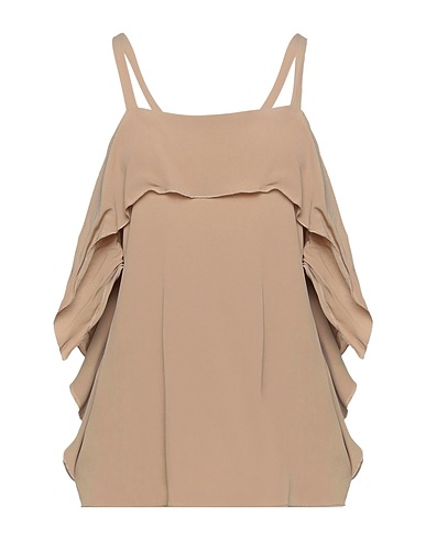 SEMICOUTURE Top Beige 69% Acetato, 31% Seta