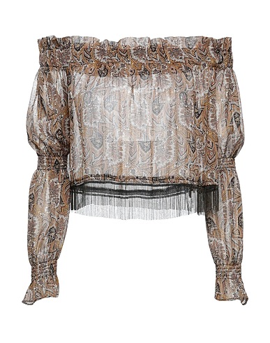 GAëLLE Paris Off-the-shoulder top Camel 100% Polyester