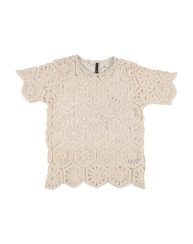 MANILA GRACE Top Beige 100% Cotone