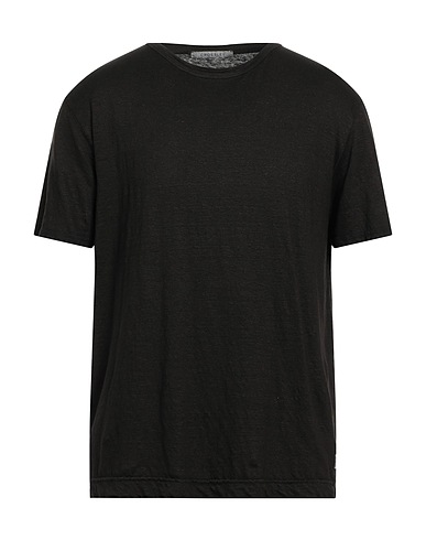 CROSSLEY Basic T-Shirt Dark brown 96% Linen, 4% Elastane